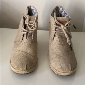 TOMS Desert Wedge - Natural Burlap - size 8